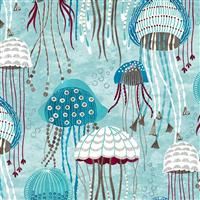 Fanciful Sea Life- Jolly Jellyfish- Aqua